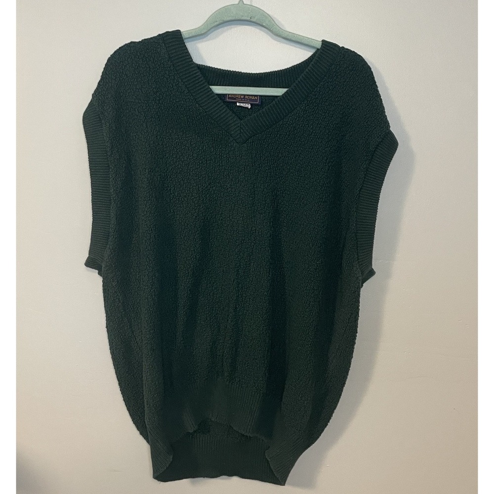 Vintage Andrew Rohan Vest Men's‎ XL Green V Neck USA Made